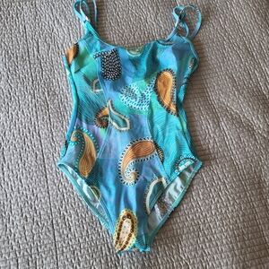 Paisley Print Swimsuit By Lidea, Germany, Size 8 US